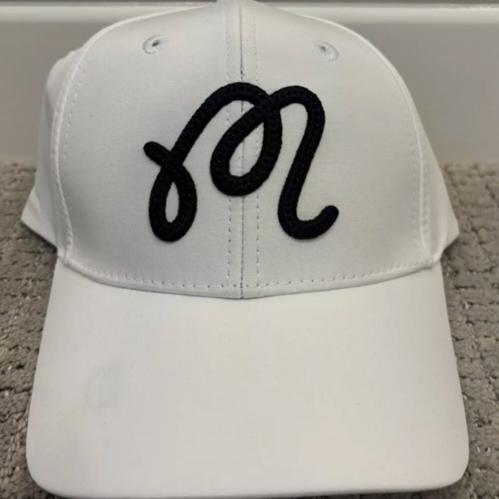 Malbon Golf Hat w/ Buckets Ball Marker White/Black SHIPS FROM USA Brand New